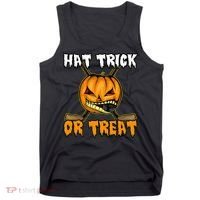 Halloween Hockey Hat Trick Or Treat Funny Tank Top thumb 0
