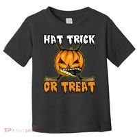 Halloween Hockey Hat Trick Or Treat Funny Toddler T-Shirt thumb 0
