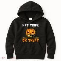 Halloween Hockey Hat Trick Or Treat Funny Kids Hoodie thumb 0