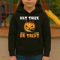 Halloween Hockey Hat Trick Or Treat Funny Kids Hoodie thumb 3