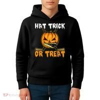 Halloween Hockey Hat Trick Or Treat Funny Kids Hoodie thumb 4