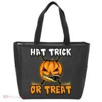 Halloween Hockey Hat Trick Or Treat Funny Tote Bag thumb 0