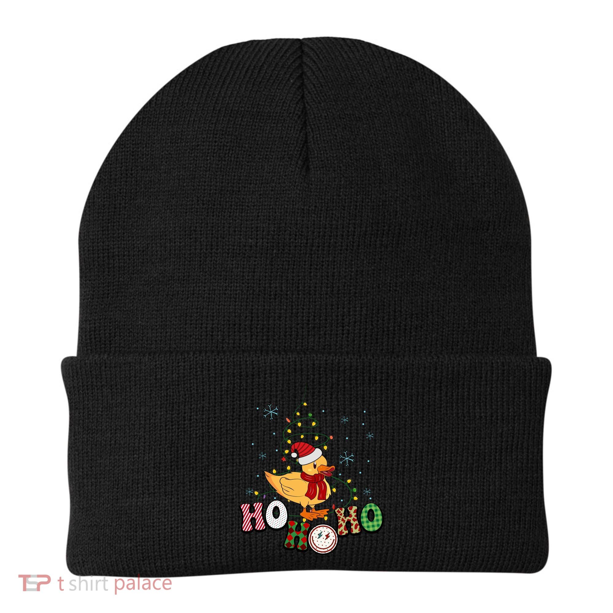 Ho Ho Ho Duck Funny Christmas Lights Gift Beanie