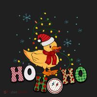 Ho Ho Ho Duck Funny Christmas Lights Gift Beanie thumb 2