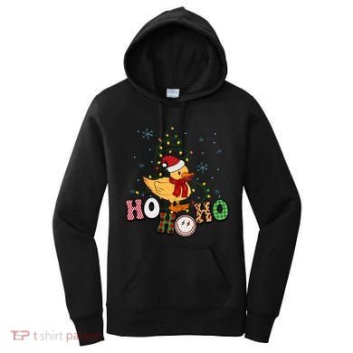 Ho Ho Ho Duck Funny Christmas Lights Gift Women's Hoodie