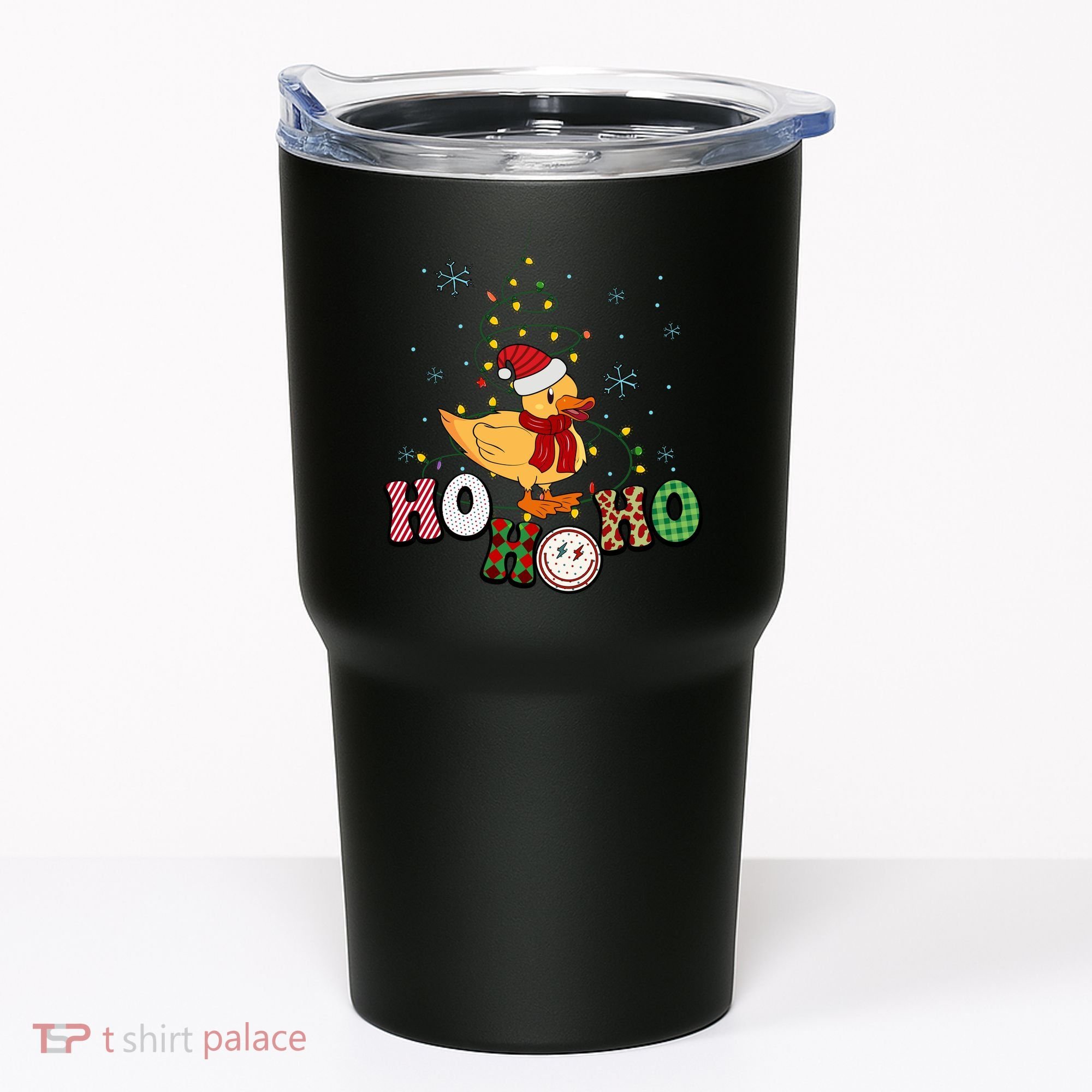 Ho Ho Ho Duck Funny Christmas Lights Gift Tumbler