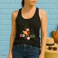 Ho Ho Ho Duck Funny Christmas Lights Gift Women's Tank Top thumb 2