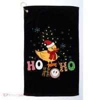 Ho Ho Ho Duck Funny Christmas Lights Gift Golf Towel thumb 0