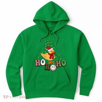 Ho Ho Ho Duck Funny Christmas Lights Gift Hoodie