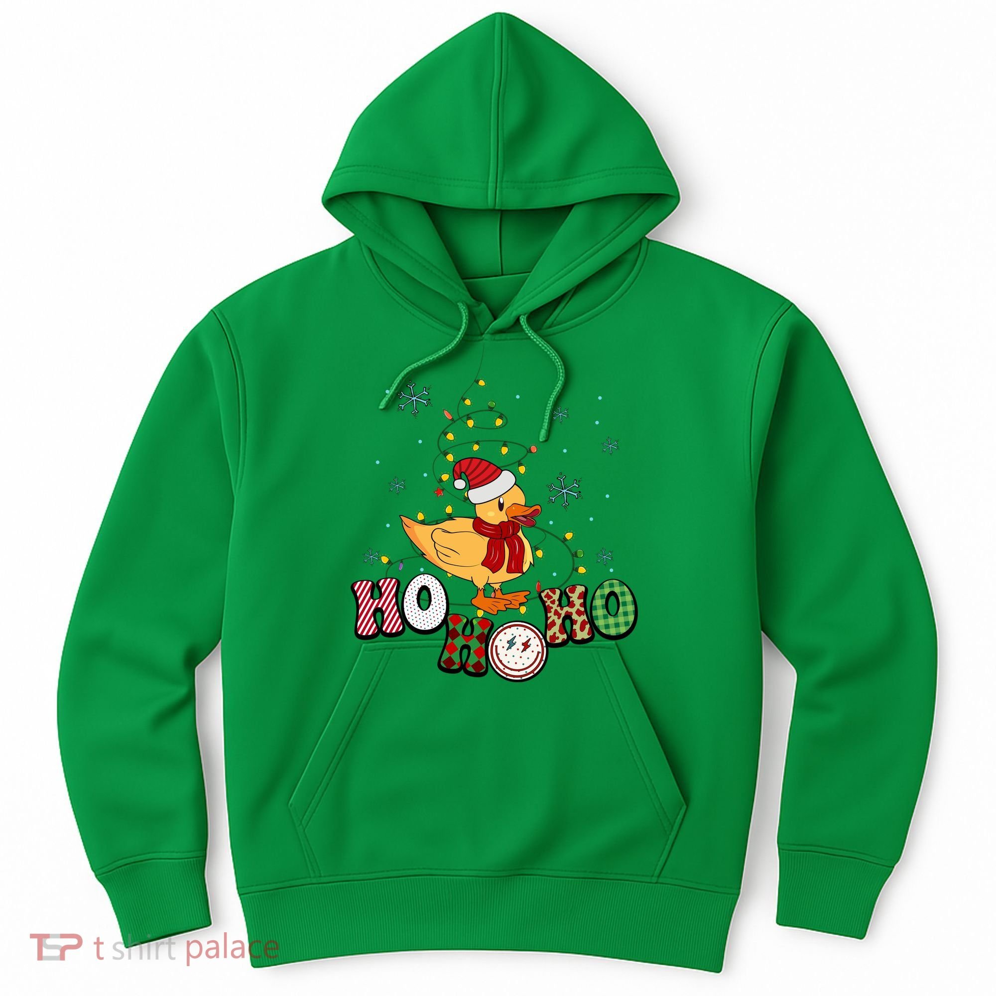 Ho Ho Ho Duck Funny Christmas Lights Gift Hoodie