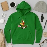 Ho Ho Ho Duck Funny Christmas Lights Gift Hoodie thumb 3