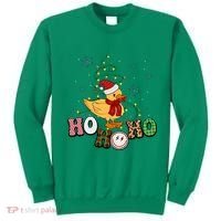 Ho Ho Ho Duck Funny Christmas Lights Gift Sweatshirt thumb 0