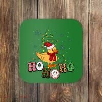 Ho Ho Ho Duck Funny Christmas Lights Gift Coaster thumb 0