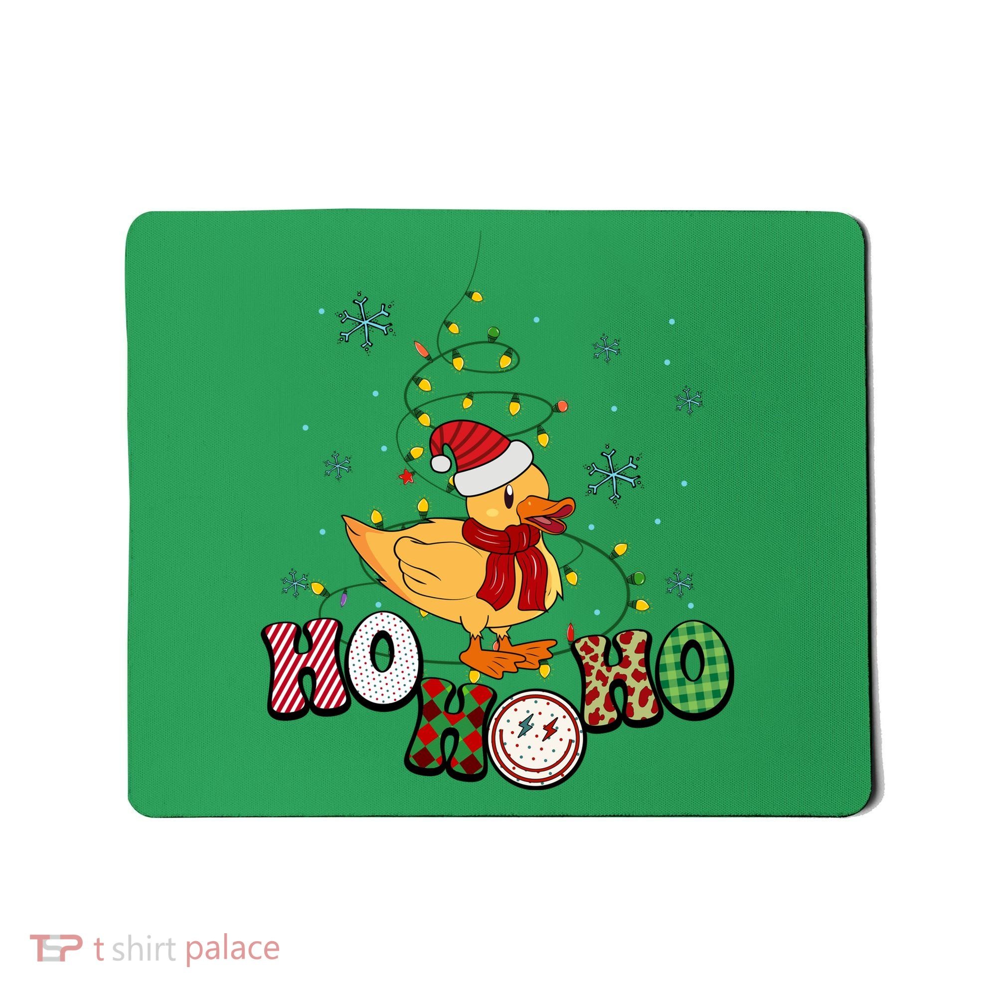 Ho Ho Ho Duck Funny Christmas Lights Gift Mousepad