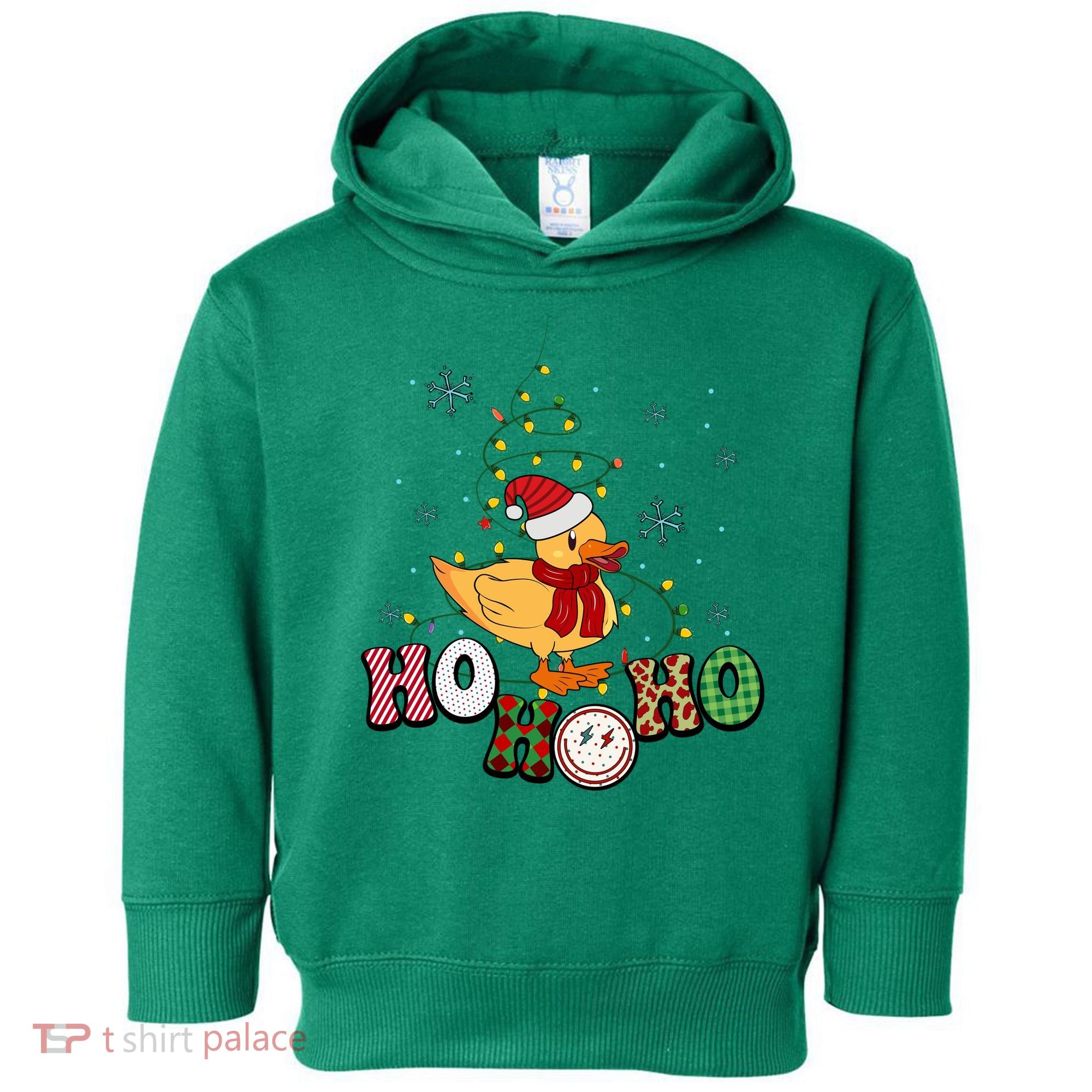 Ho Ho Ho Duck Funny Christmas Lights Gift Toddler Hoodie