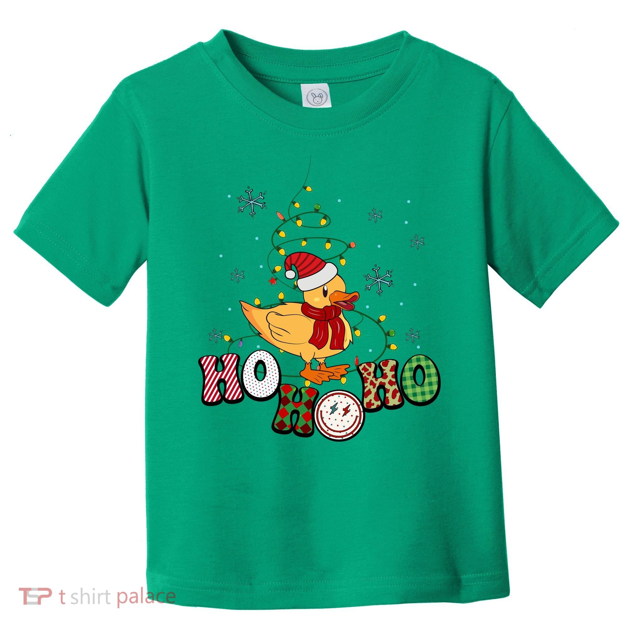 Ho Ho Ho Duck Funny Christmas Lights Gift Toddler T-Shirt