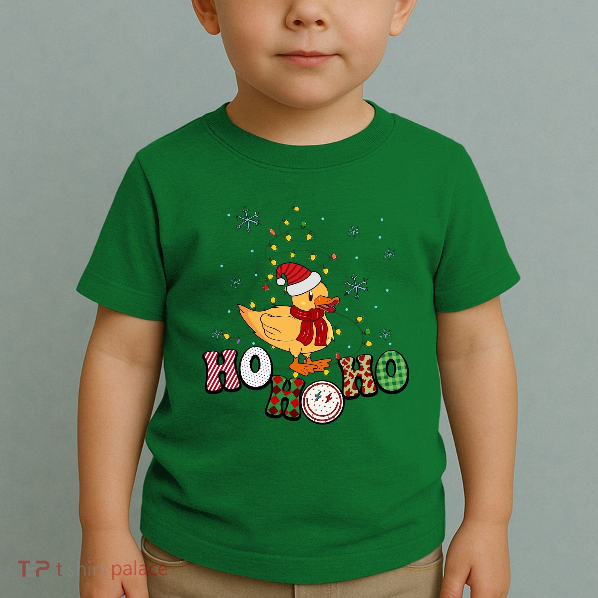 Ho Ho Ho Duck Funny Christmas Lights Gift Toddler T-Shirt