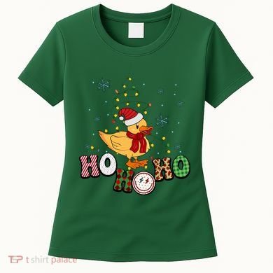Ho Ho Ho Duck Funny Christmas Lights Gift Women's T-Shirt