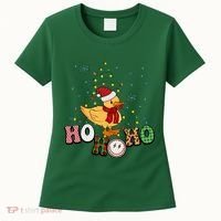 Ho Ho Ho Duck Funny Christmas Lights Gift Women's T-Shirt thumb 0