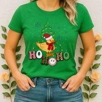 Ho Ho Ho Duck Funny Christmas Lights Gift Women's T-Shirt thumb 2