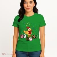 Ho Ho Ho Duck Funny Christmas Lights Gift Women's T-Shirt thumb 4
