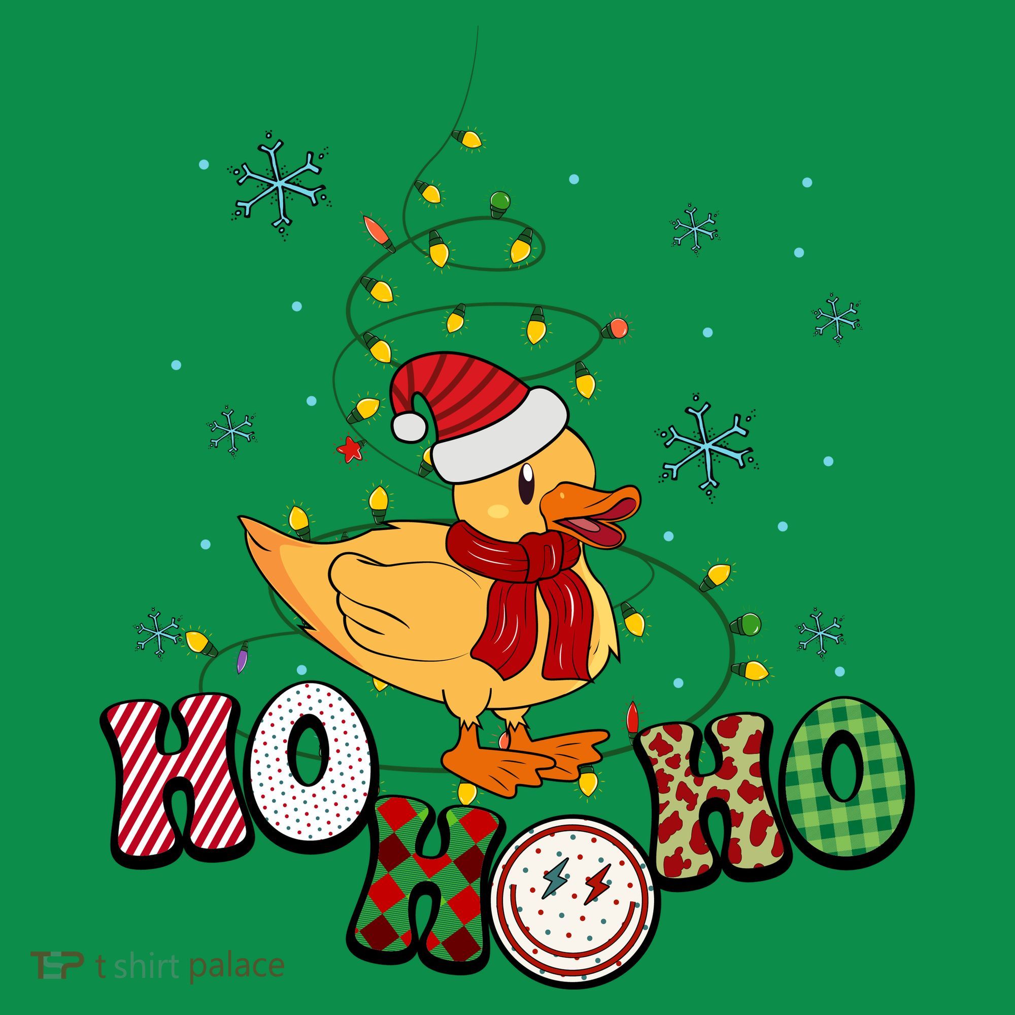 Ho Ho Ho Duck Funny Christmas Lights Gift Kids Sweatshirt