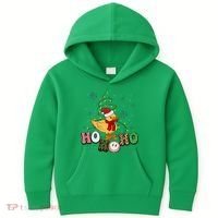 Ho Ho Ho Duck Funny Christmas Lights Gift Kids Hoodie thumb 0