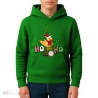 Ho Ho Ho Duck Funny Christmas Lights Gift Kids Hoodie thumb 4