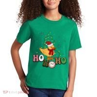 Ho Ho Ho Duck Funny Christmas Lights Gift Kids T-Shirt thumb 2