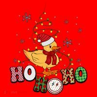 Ho Ho Ho Duck Funny Christmas Lights Gift Santa Hat thumb 1