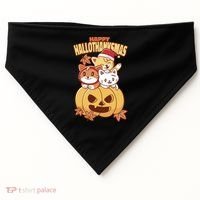Happy Hallothanksmas Holiday Cats USA-Made Doggie Bandana thumb 0