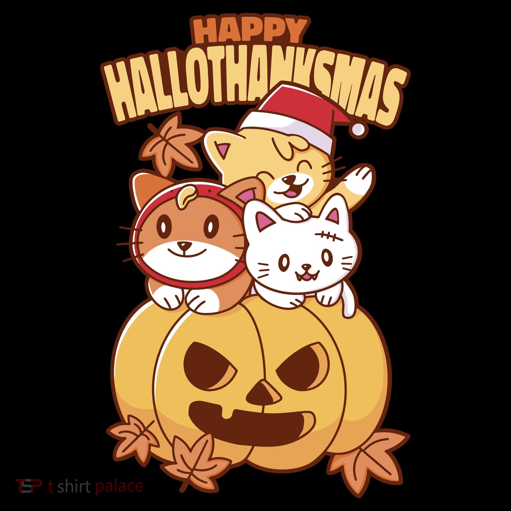 Happy Hallothanksmas Holiday Cats Coffee Mug