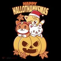 Happy Hallothanksmas Holiday Cats Ornament thumb 1