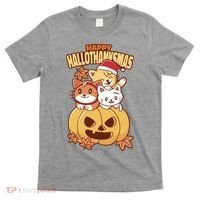 Happy Hallothanksmas Holiday Cats T-Shirt thumb 0