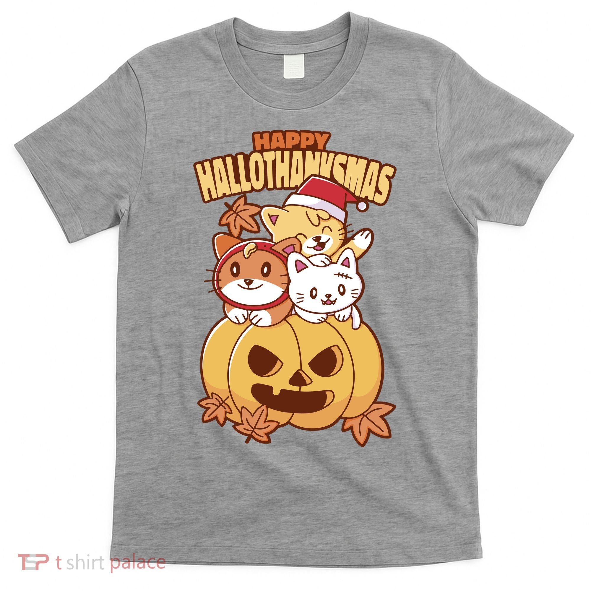 Happy Hallothanksmas Holiday Cats T-Shirt