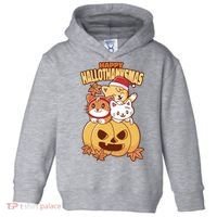 Happy Hallothanksmas Holiday Cats Toddler Hoodie thumb 0