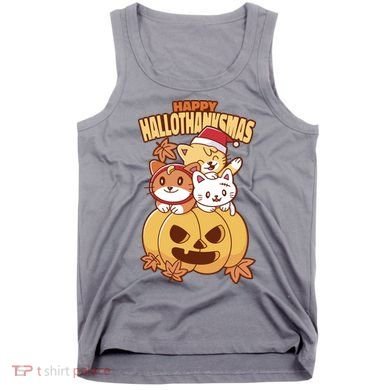 Happy Hallothanksmas Holiday Cats Tank Top