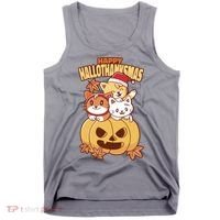 Happy Hallothanksmas Holiday Cats Tank Top thumb 0