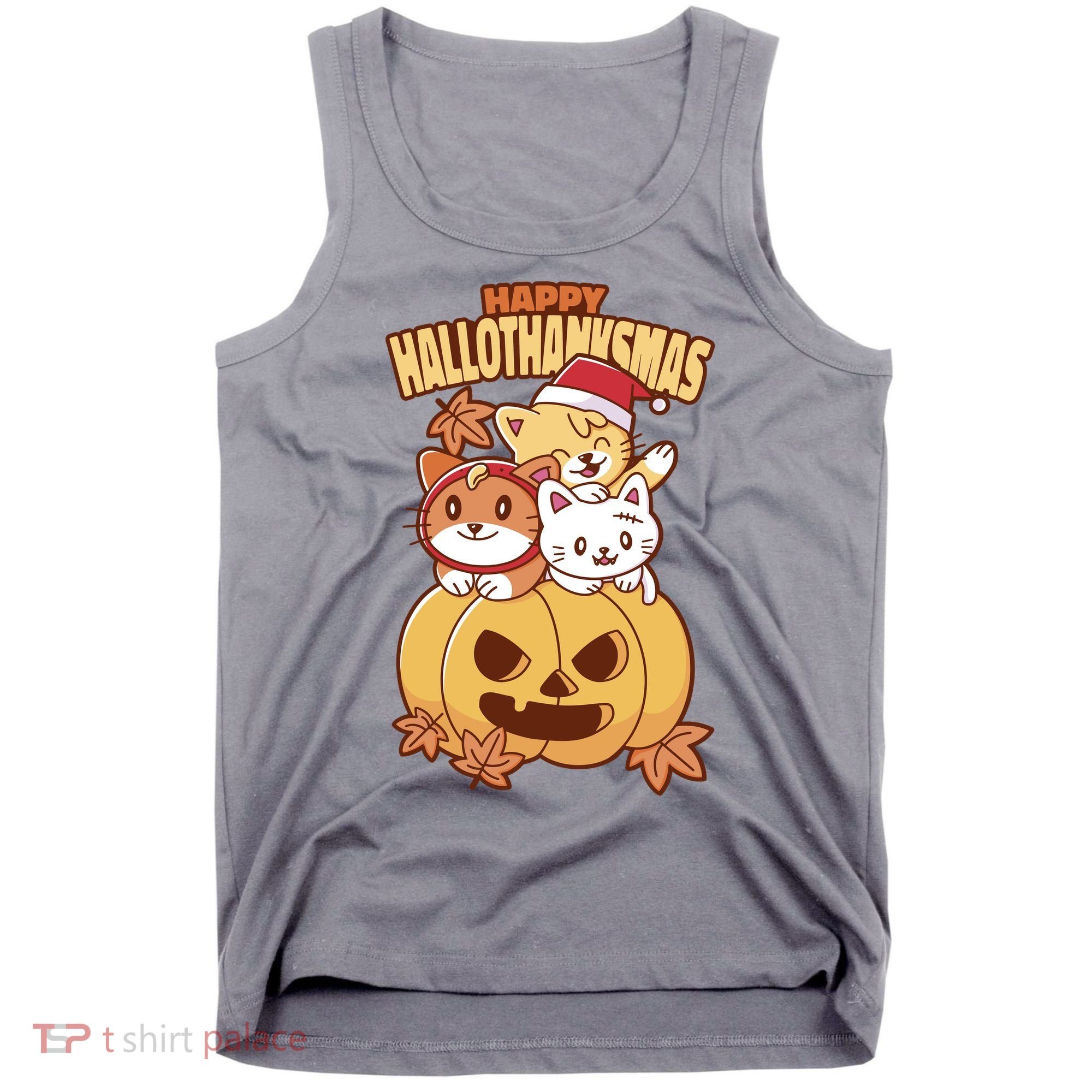 Happy Hallothanksmas Holiday Cats Tank Top