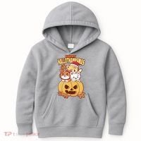 Happy Hallothanksmas Holiday Cats Kids Hoodie thumb 0