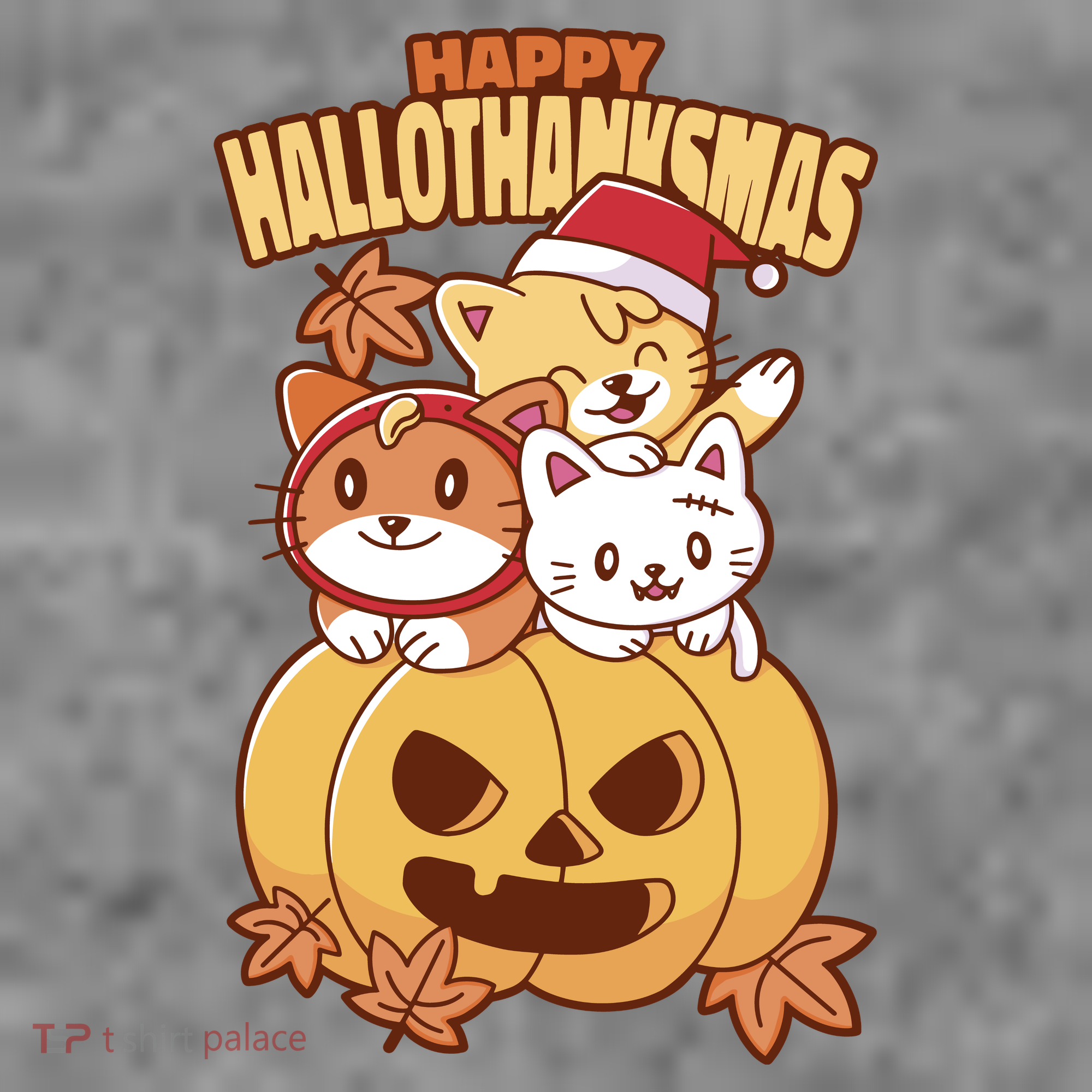 Happy Hallothanksmas Holiday Cats Kids Hoodie