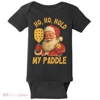 Ho Ho Hold My Paddle Funny Santa  Baby Bodysuit thumb 0