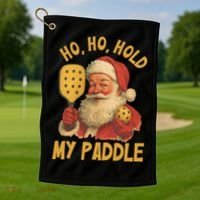 Ho Ho Hold My Paddle Funny Santa  Golf Towel thumb 1