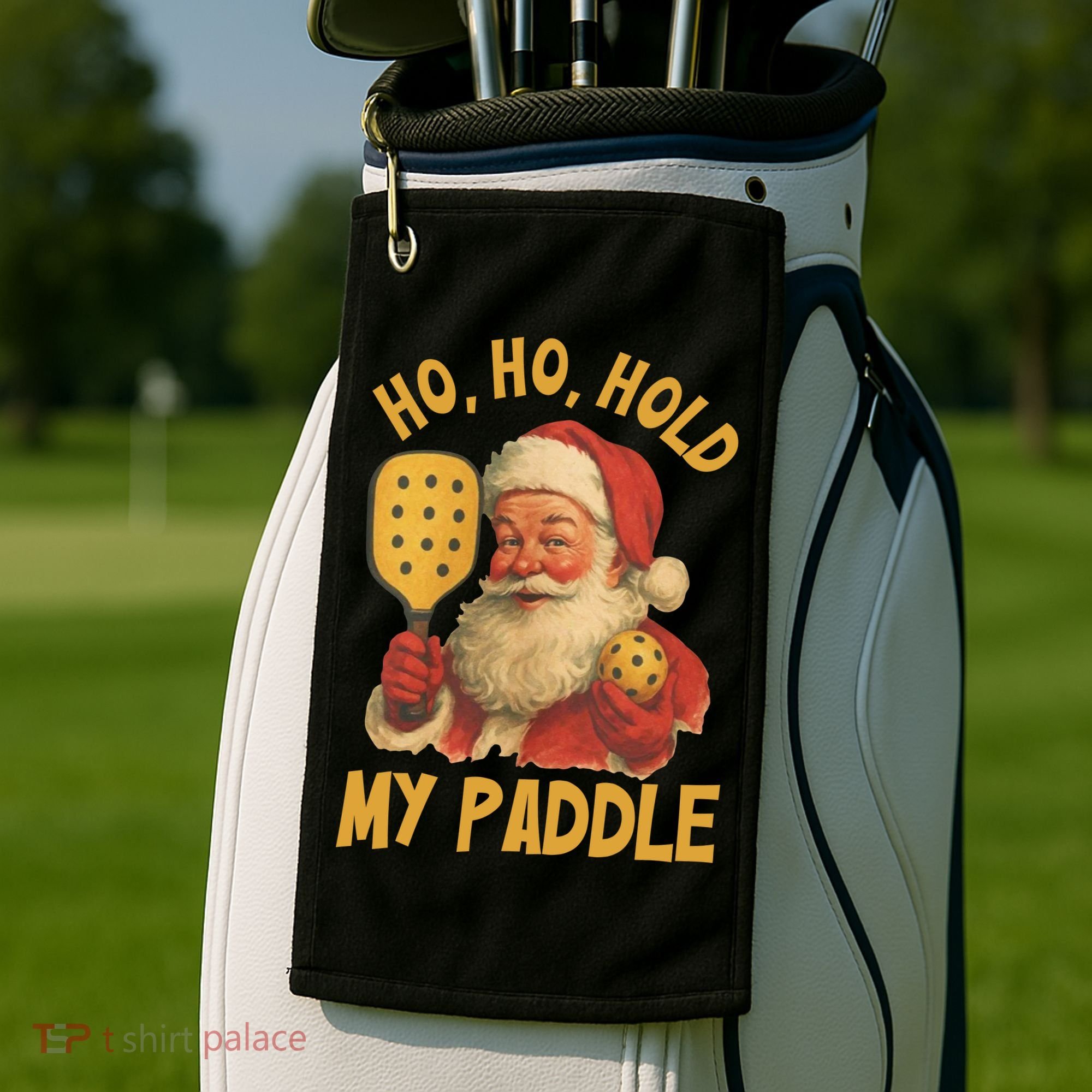 Ho Ho Hold My Paddle Funny Santa  Golf Towel