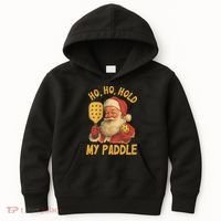 Ho Ho Hold My Paddle Funny Santa  Kids Hoodie thumb 0