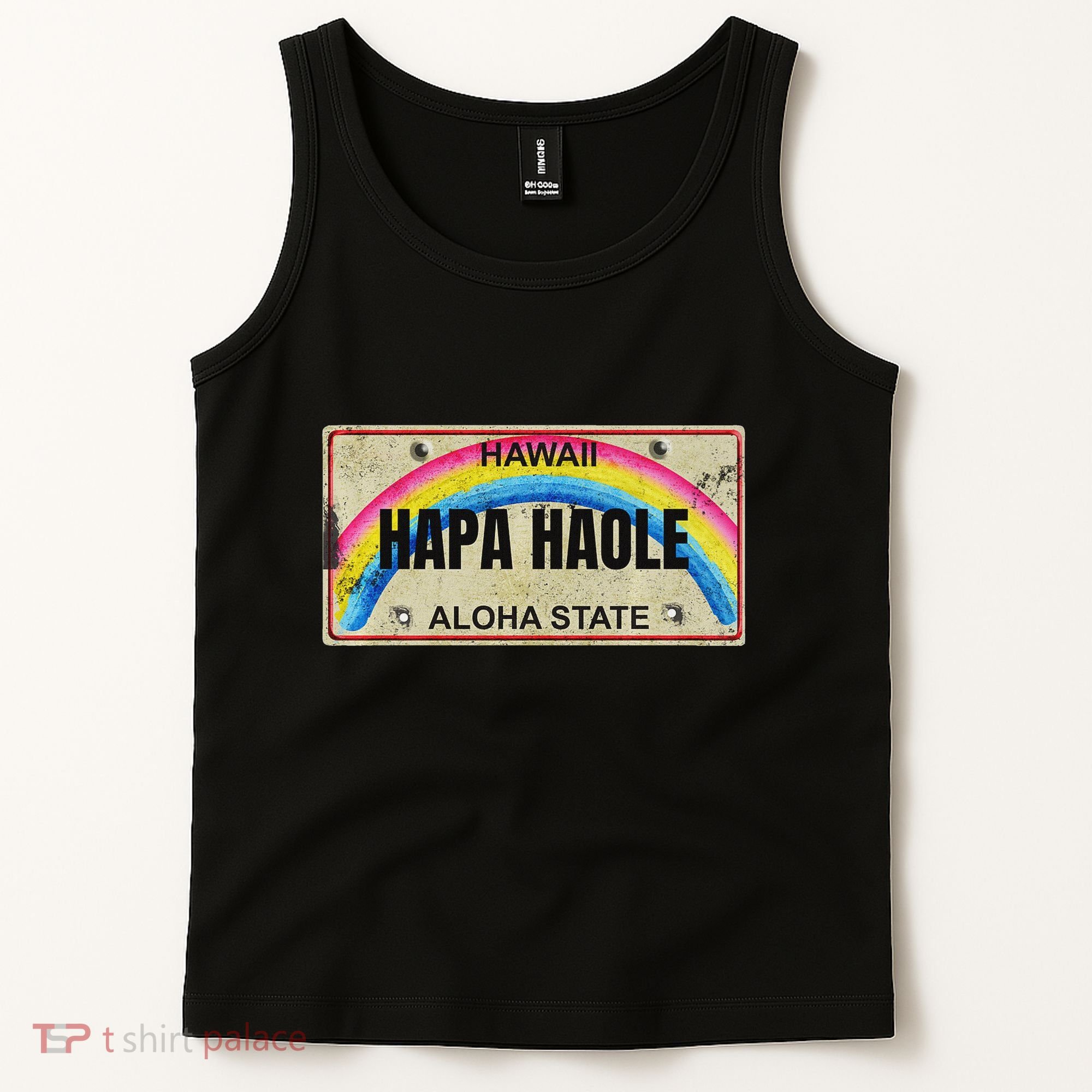 Hapa Haole Hawaiian License Plate Tank Top