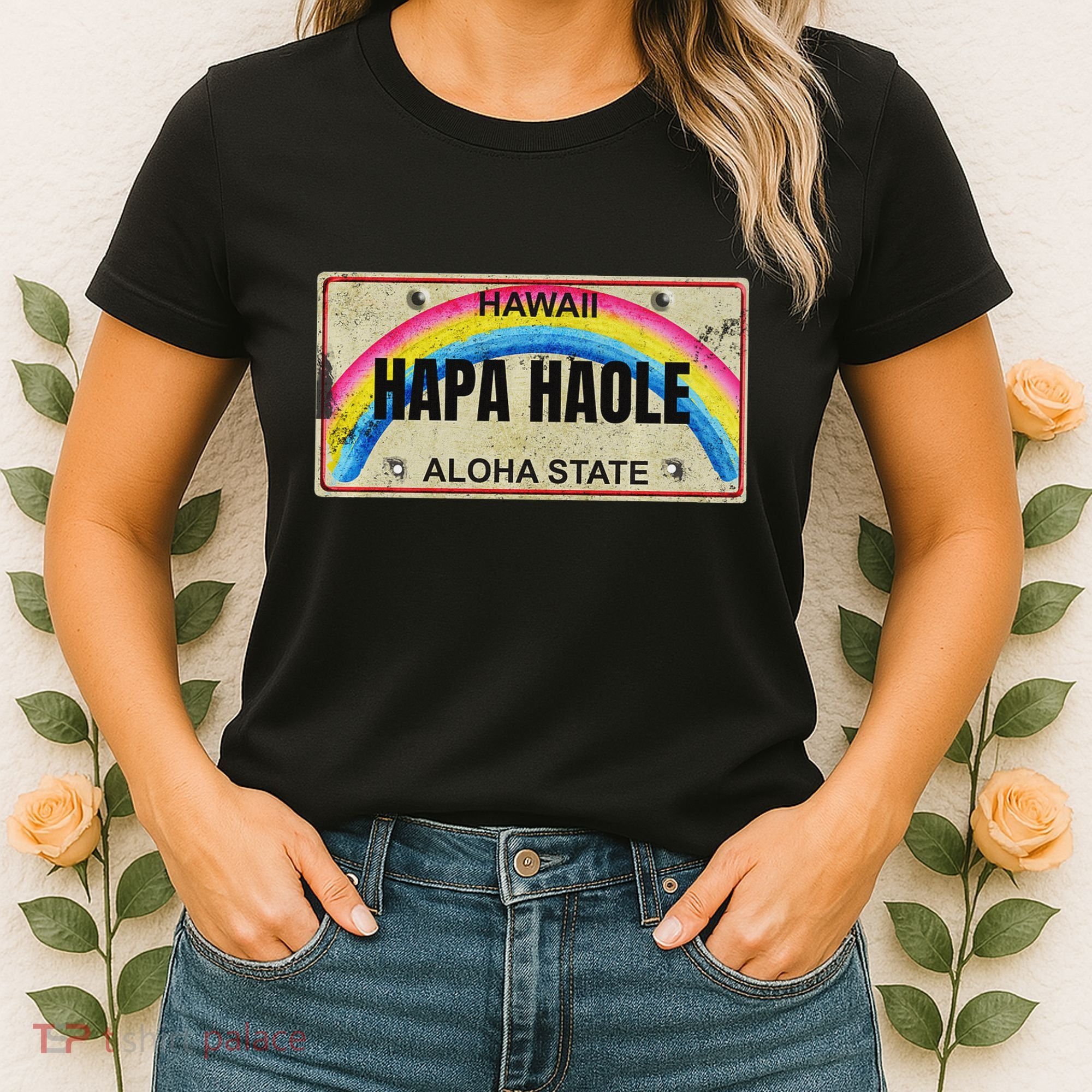 Hapa Haole Hawaiian License Plate Women's T-Shirt