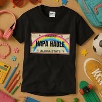 Hapa Haole Hawaiian License Plate Kids T-Shirt thumb 3