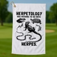 Herpetology Herpes Golf Towel thumb 1