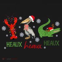 Heaux Heaux Heaux Cajun Christmas Crawfish Pelican Alligator Women's Hoodie thumb 2